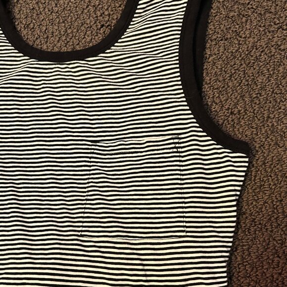 Alexander Wang Striped Low Back Twist Tank - SZ L - Picture 4 of 5